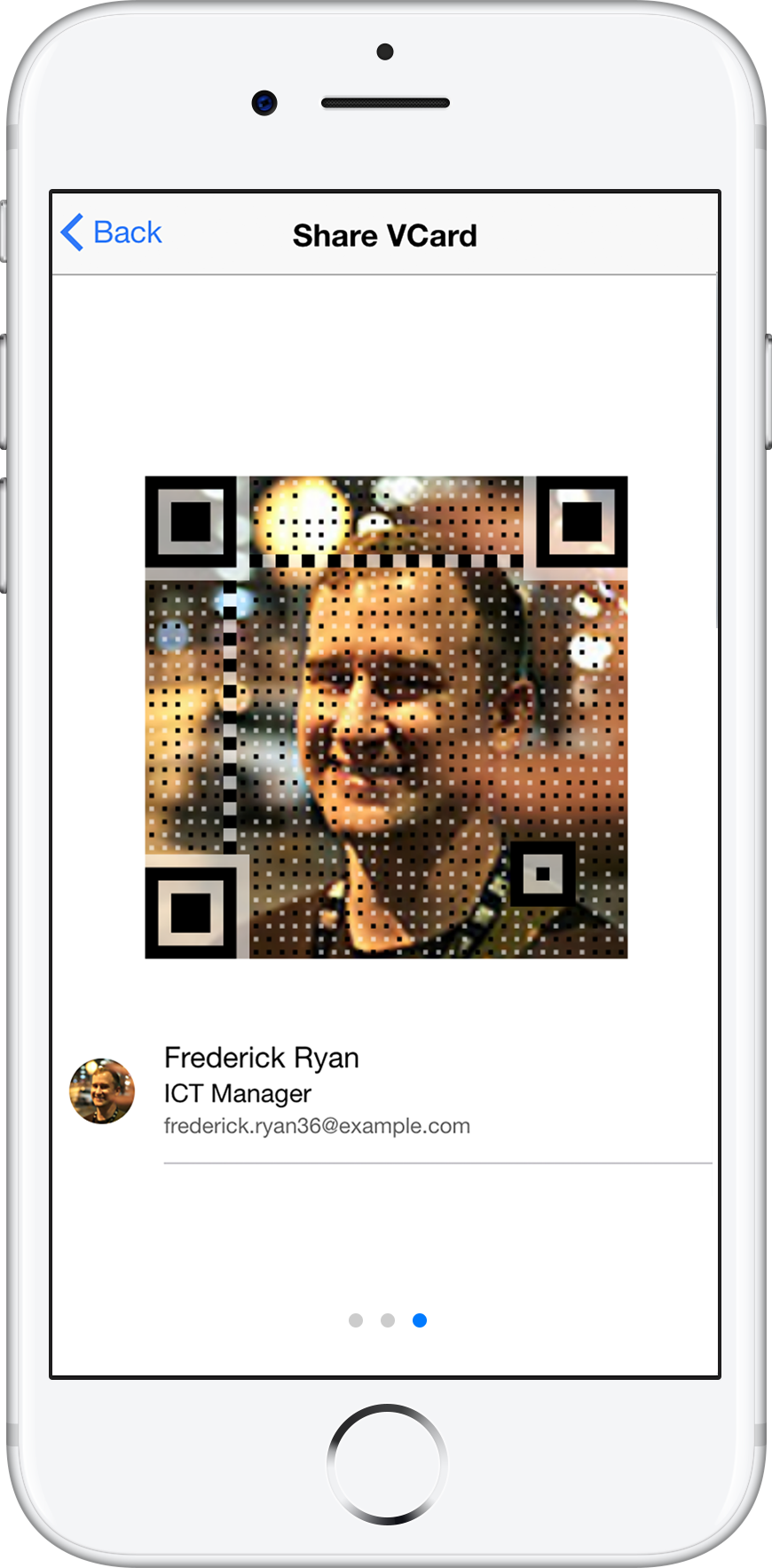 Screenshot CloudvCard QR Code